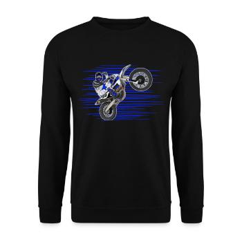 Motocross / Enduro / Freestyle mx / Dirtbike retro - Unisex Sweatshirt - black - Front - Alina (178cm) & Michal (187cm)