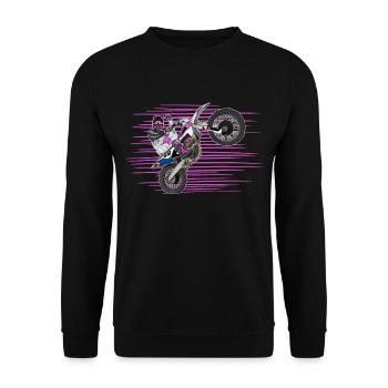 Motocross / Enduro / Freestyle mx / Dirtbike retro - Unisex Sweatshirt - black - Front - Alina (178cm) & Michal (187cm)