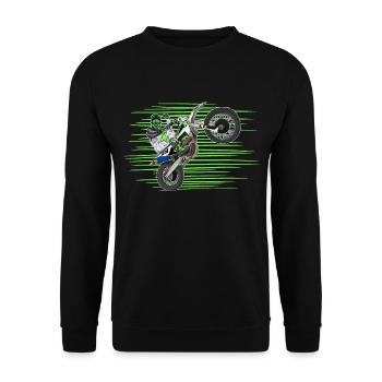 Motocross / Enduro / Freestyle mx / Dirtbike retro - Unisex Sweatshirt - black - Front - Alina (178cm) & Michal (187cm)