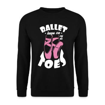 Ballet keeps me on my toes Ballet teacher - Unisex Sweatshirt - black - Front - Alina (178cm) & Michal (187cm)