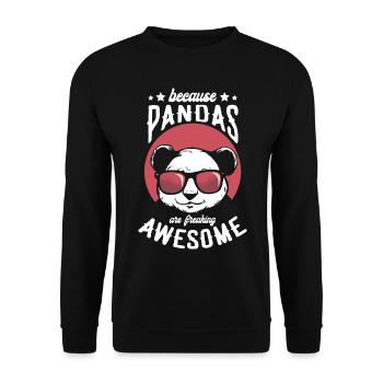 Weil Pandas Ein Fantastischer Tierpfleger Sind - Unisex Pullover - Schwarz - Vorne - Alina (178cm) & Michal (187cm)