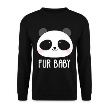 Fur Baby Panda Bear Animal Animal Zookeeper - Unisex Sweatshirt - black - Front - Alina (178cm) & Michal (187cm)