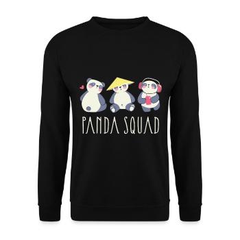 Panda Squad Wildlife Animal Zookeeper Pandabär - Unisex Pullover - Schwarz - Vorne - Alina (178cm) & Michal (187cm)