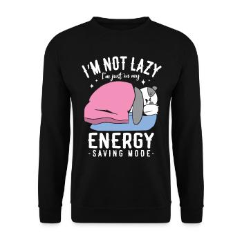 Ich Bin Nicht Faul, Ich Bin Nur In Meinem - Unisex Pullover - Schwarz - Vorne - Alina (178cm) & Michal (187cm)