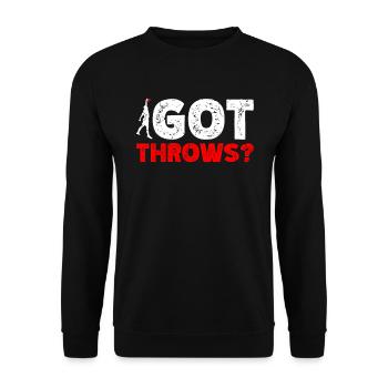 Got Throws Ultimate Frisbee-player Disc Sports - Unisex Pullover - Schwarz - Vorne - Alina (178cm) & Michal (187cm)