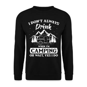 Je ne bois pas toujours en camping camping-car Zelten - Sweat-shirt Unisexe - noir - Devant - Alina (178cm) & Michal (187cm)