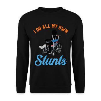 I Do All My Own Stunts - Unisex Pullover - Schwarz - Vorne - Alina (178cm) & Michal (187cm)