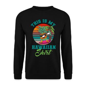 This Is My Hawaiian Shirt Dabbing Pineapple Aloha - Unisex Sweatshirt - black - Front - Alina (178cm) & Michal (187cm)