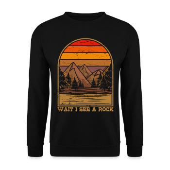Wait I see a stone geologists hiking mountain - Unisex Sweatshirt - black - Front - Alina (178cm) & Michal (187cm)