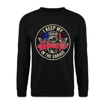 Muscel Car V8 Turbocompresseur Camion Voiture de course - Sweat-shirt Unisexe - noir - Devant - Alina (178cm) & Michal (187cm)