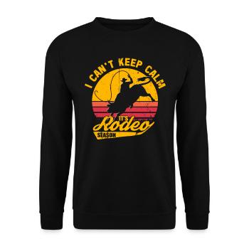 Rodeo Western Cowboy Wild West Retro Horse - Unisex Sweatshirt - black - Front - Alina (178cm) & Michal (187cm)