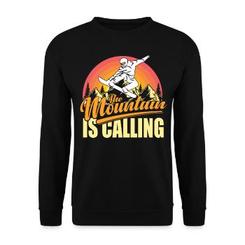 The Mountain Is Calling Snowboarding - Unisex Sweatshirt - black - Front - Alina (178cm) & Michal (187cm)