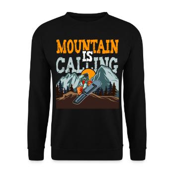 The Mountain Is Calling Snowboarding - Unisex Sweatshirt - black - Front - Alina (178cm) & Michal (187cm)