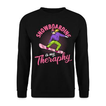 Snowboarding Is My Therapy Snowboarding - Unisex Pullover - Schwarz - Vorne - Alina (178cm) & Michal (187cm)