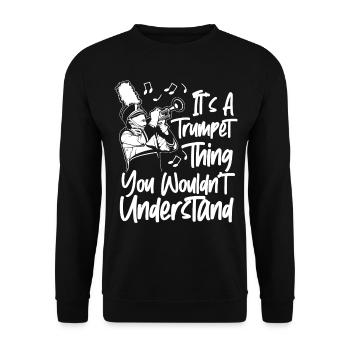 Trumpet Player It's A Trumpet - Unisex Pullover - Schwarz - Vorne - Alina (178cm) & Michal (187cm)
