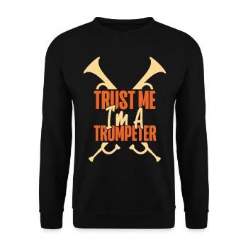 Trumpet Player Trust Me I'm A - Unisex Pullover - Schwarz - Vorne - Alina (178cm) & Michal (187cm)