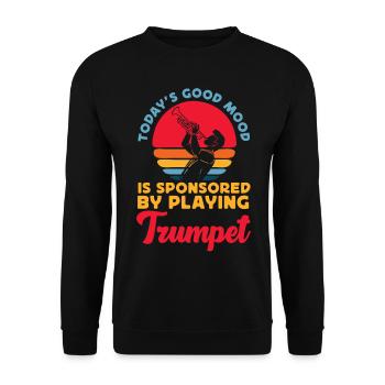 Trumpet Player Vintage Retro - Unisex Pullover - Schwarz - Vorne - Alina (178cm) & Michal (187cm)