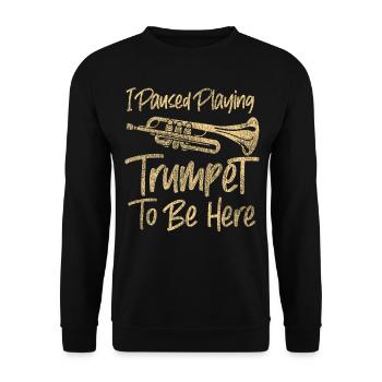 Trumpet Player Vintage I Paused - Unisex Pullover - Schwarz - Vorne - Alina (178cm) & Michal (187cm)