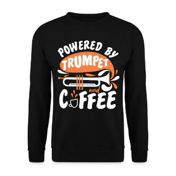 Trumpet Player Coffee Powered By - Unisex Pullover - Schwarz - Vorne - Alina (178cm) & Michal (187cm)
