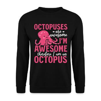 Octopuses Are Awesome I Am An Octopus - Kraken Oct - Unisex Sweatshirt - black - Front - Alina (178cm) & Michal (187cm)