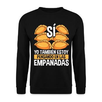 Empanadas Making Latin Hispanic Food Lover - Unisex Pullover - Schwarz - Vorne - Alina (178cm) & Michal (187cm)