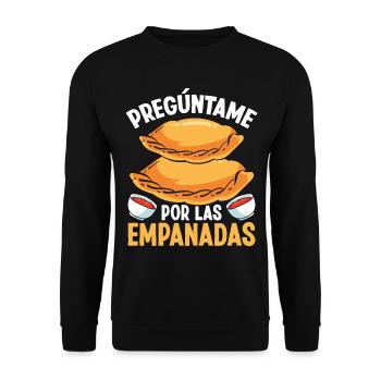 Empanada Lover Preguntame por las Arepas Making - Unisex Pullover - Schwarz - Vorne - Alina (178cm) & Michal (187cm)