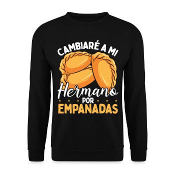 Empanada Lover Brother for Empanadas Latin Food - Unisex Pullover - Schwarz - Vorne - Alina (178cm) & Michal (187cm)