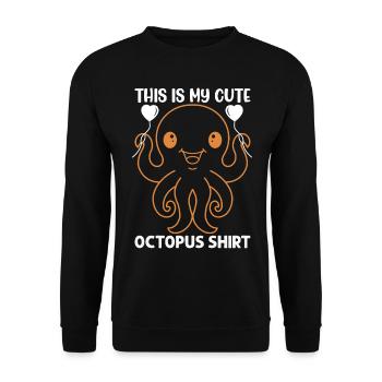 Octopus - This Is My Cute Octopus Shirt Octopus Kr - Unisex Sweatshirt - black - Front - Alina (178cm) & Michal (187cm)