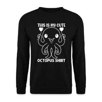 Cephalopod - This Is My Cute Octopus Shirt Octopus - Unisex Sweatshirt - black - Front - Alina (178cm) & Michal (187cm)