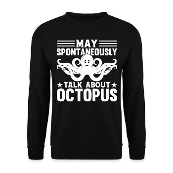 Octopus Kraken - May Spontaneously Talk About Octo - Unisex Sweatshirt - black - Front - Alina (178cm) & Michal (187cm)