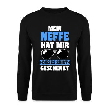 Patenonkel Neffe Pate Onkel - Unisex Pullover - Schwarz - Vorne - Alina (178cm) & Michal (187cm)
