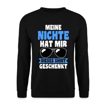 Patenonkel Nichte Pate Onkel - Unisex Pullover - Schwarz - Vorne - Alina (178cm) & Michal (187cm)
