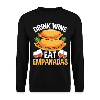 Empanadas Maker Wine Drinking Lover Latin Food - Unisex Sweatshirt - black - Front - Alina (178cm) & Michal (187cm)