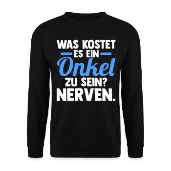 Patenonkel Pate Onkel - Unisex Pullover - Schwarz - Vorne - Alina (178cm) & Michal (187cm)