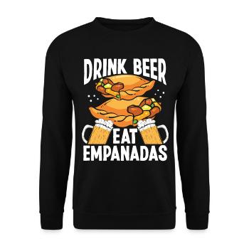 Empanadas Maker Beer Drinking Lover Latin Food - Unisex Sweatshirt - black - Front - Alina (178cm) & Michal (187cm)
