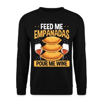 Empanada Maker Feed me Empanadas Pour me Wine - Unisex Sweatshirt - black - Front - Alina (178cm) & Michal (187cm)