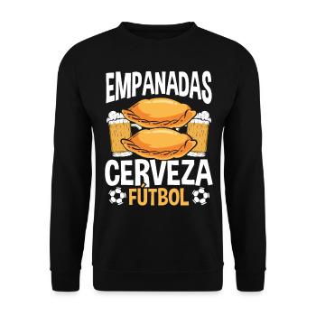 Empanadas Cerveza Fútbol Food Making Lover - Unisex Pullover - Schwarz - Vorne - Alina (178cm) & Michal (187cm)