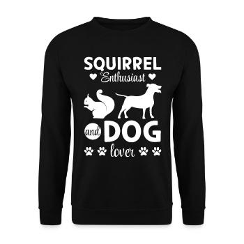 Squirrel Enthusiast and Dog Lover - Squirrel Lover - Unisex Sweatshirt - black - Front - Alina (178cm) & Michal (187cm)