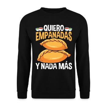 Empanadas Maker Quiero Empanadas y nada más Lover - Unisex Pullover - Schwarz - Vorne - Alina (178cm) & Michal (187cm)