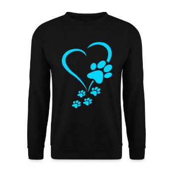 Dog Paw Print Baby Dogs - Dog Paws Hearts Dog Paw - Unisex Pullover - Schwarz - Vorne - Alina (178cm) & Michal (187cm)