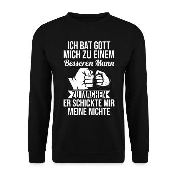Patenonkel Pate Onkel - Unisex Pullover - Schwarz - Vorne - Alina (178cm) & Michal (187cm)