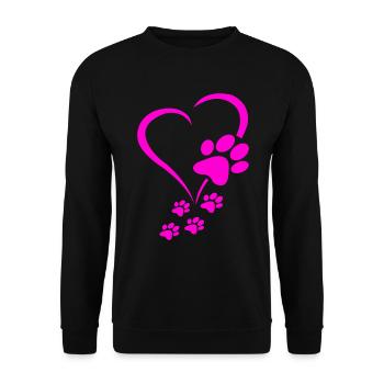 Dog Paws Hearts Baby Dogs - Dog Paw Print Dog Paw - Unisex Pullover - Schwarz - Vorne - Alina (178cm) & Michal (187cm)
