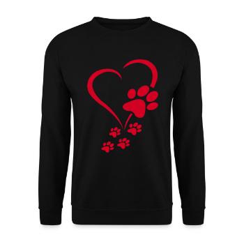 Dog Paws Hearts Baby Dogs - Dog Paw Dog Paw Print - Unisex Pullover - Schwarz - Vorne - Alina (178cm) & Michal (187cm)