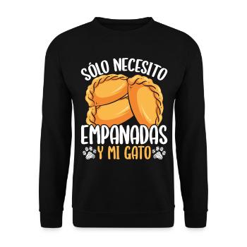 Empanada Maker Cat Lover Food Latin Hispanic - Unisex Pullover - Schwarz - Vorne - Alina (178cm) & Michal (187cm)