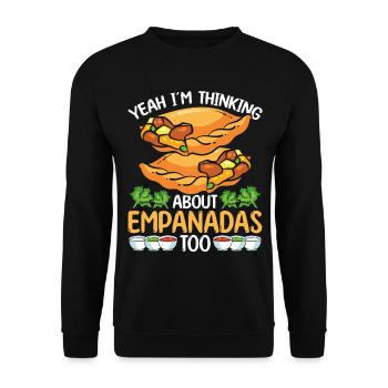Empanada Lover oui Je pense à aussiEmpanadaE - Sweat-shirt Unisexe - noir - Devant - Alina (178cm) & Michal (187cm)
