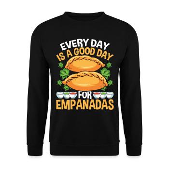 Empanada Lover Chaque jour est un bon jour pour - Sweat-shirt Unisexe - noir - Devant - Alina (178cm) & Michal (187cm)