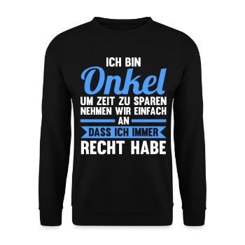 Patenonkel Pate Onkel - Unisex Pullover - Schwarz - Vorne - Alina (178cm) & Michal (187cm)