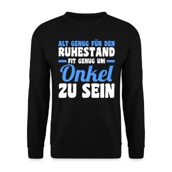 Patenonkel Pate Onkel - Unisex Pullover - Schwarz - Vorne - Alina (178cm) & Michal (187cm)