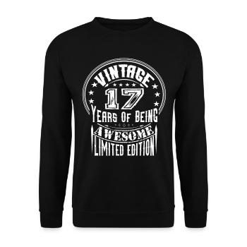 Vintage 17 Years Of Being Awesome Limited Edition - Unisex Sweatshirt - black - Front - Alina (178cm) & Michal (187cm)