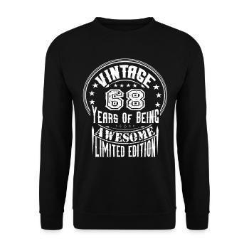 Vintage 68 Years Of Being Awesome Limited Edition - Unisex Sweatshirt - black - Front - Alina (178cm) & Michal (187cm)